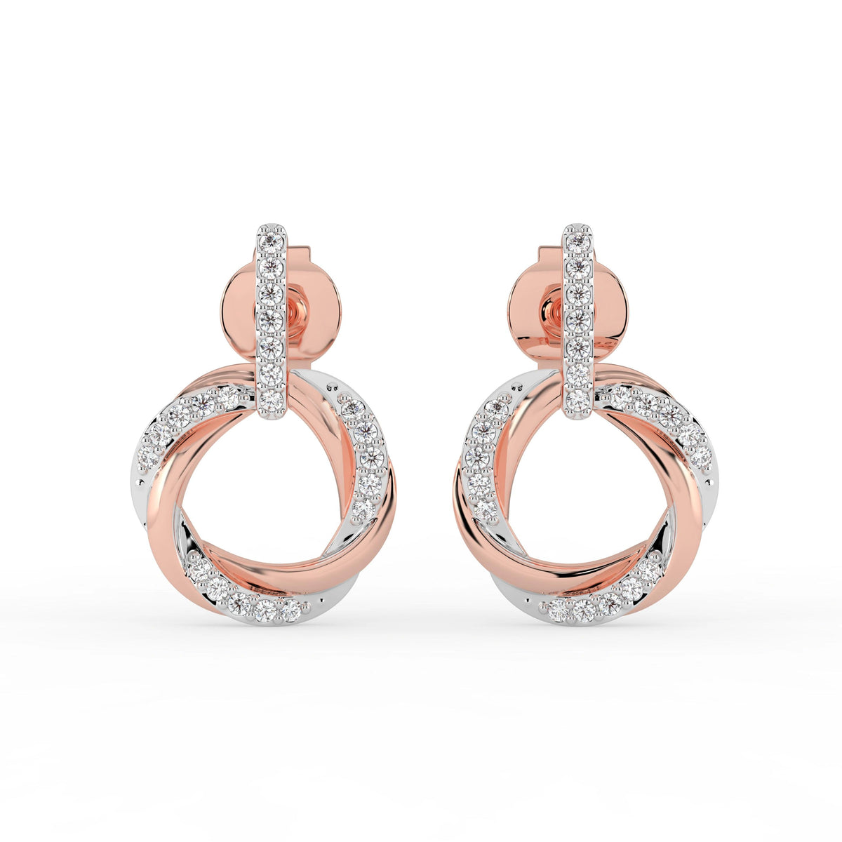 Celeste Golden Twist Halo Spark Earrings