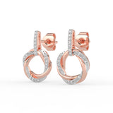 Celeste Golden Twist Halo Spark Earrings