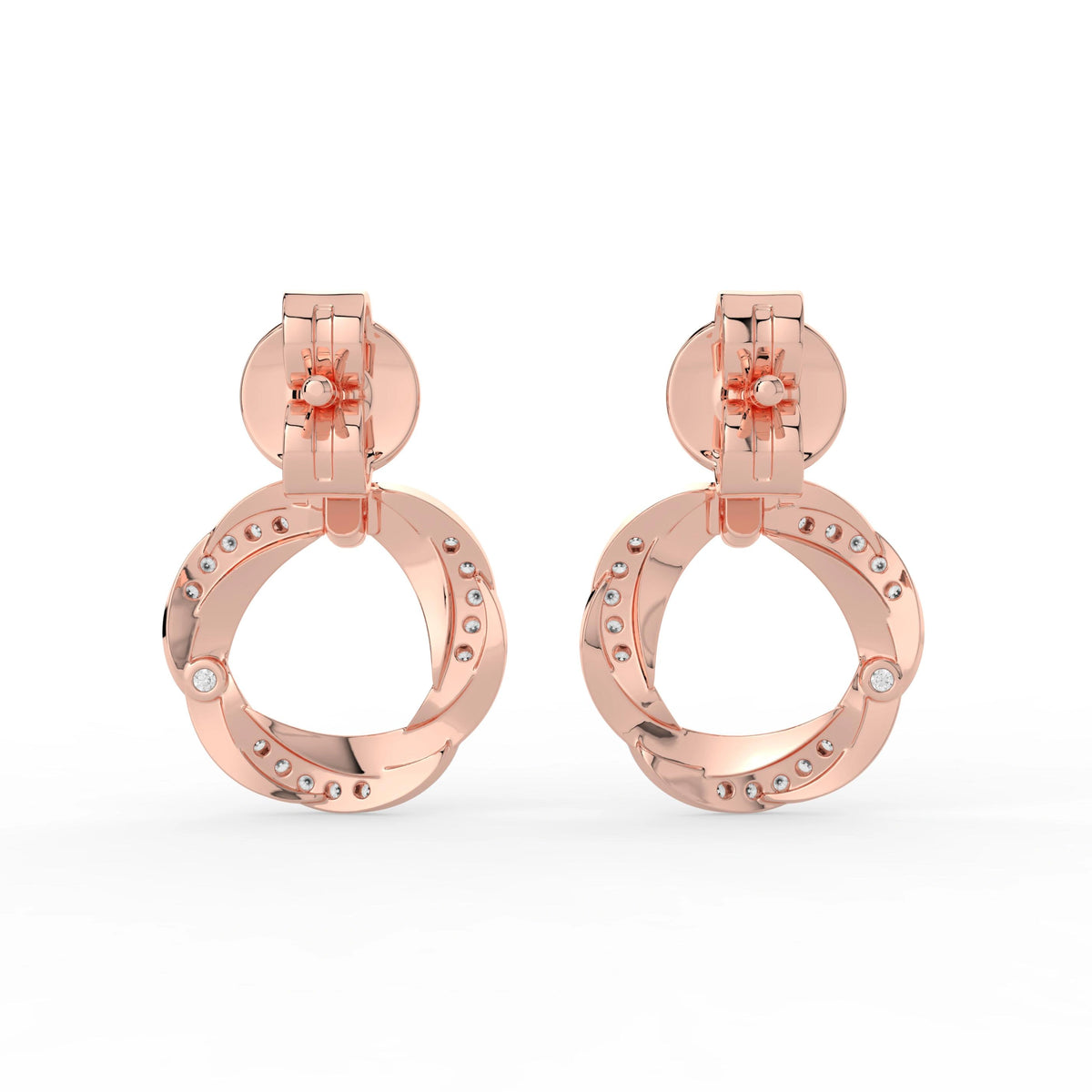 Celeste Golden Twist Halo Spark Earrings