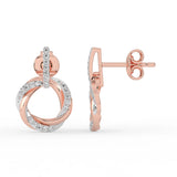 Celeste Golden Twist Halo Spark Earrings