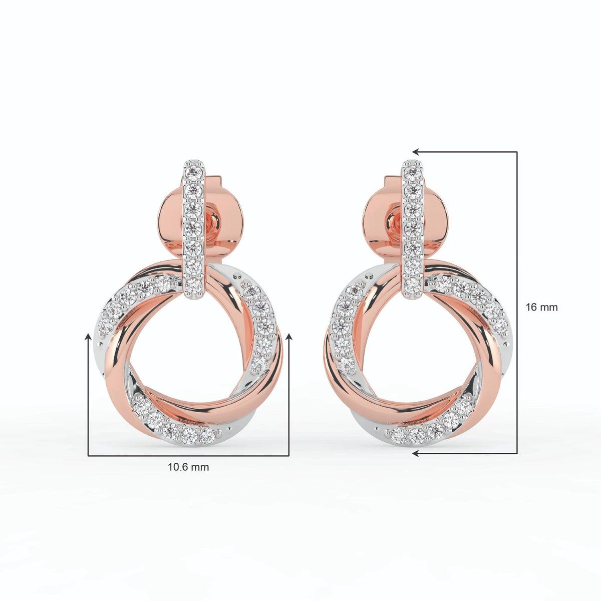 Celeste Golden Twist Halo Spark Earrings