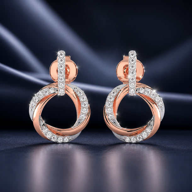 Celeste Golden Twist Halo Spark Earrings