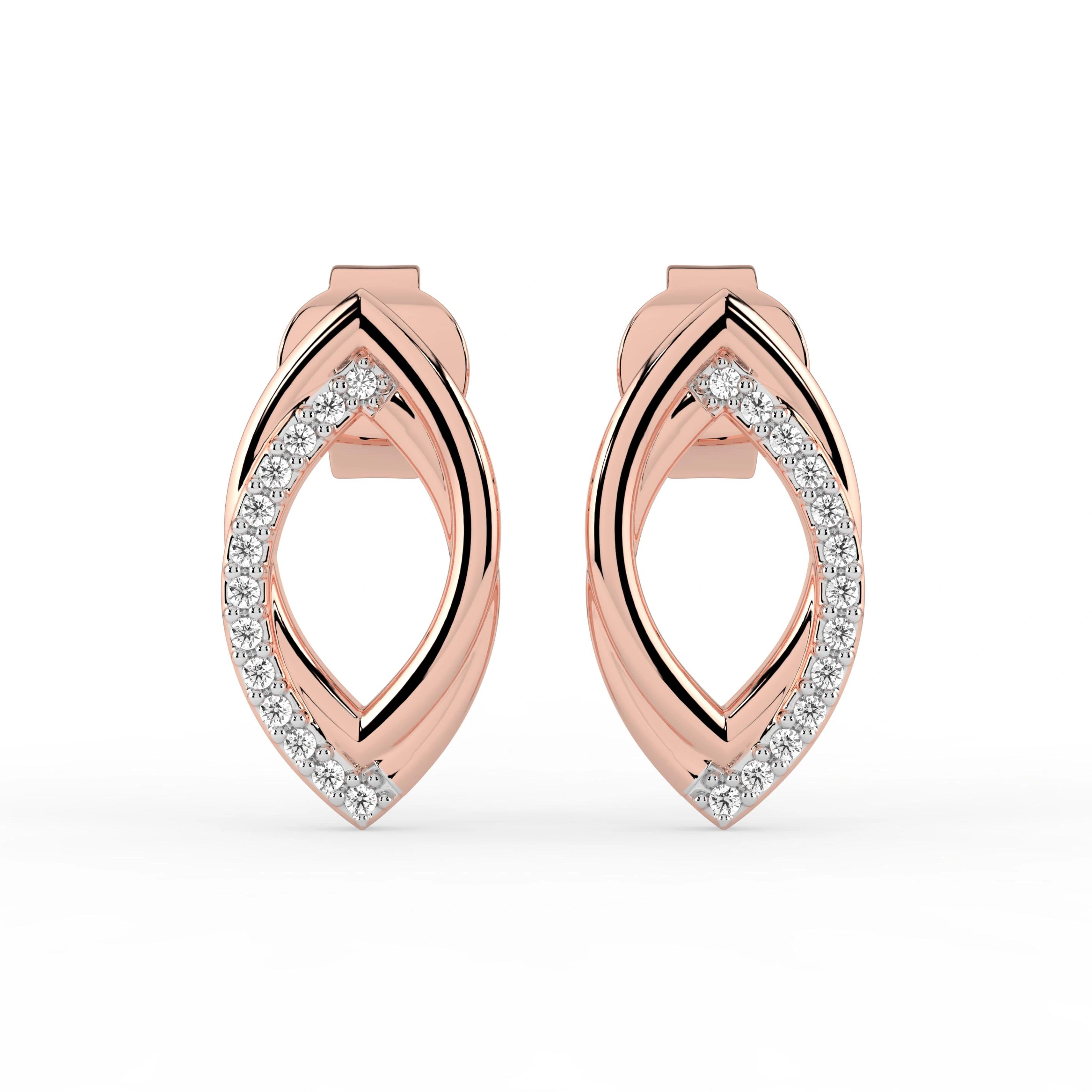 Celeste Golden Marquise Twist Spark Earrings