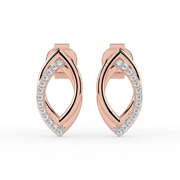 Celeste Golden Marquise Twist Spark Earrings