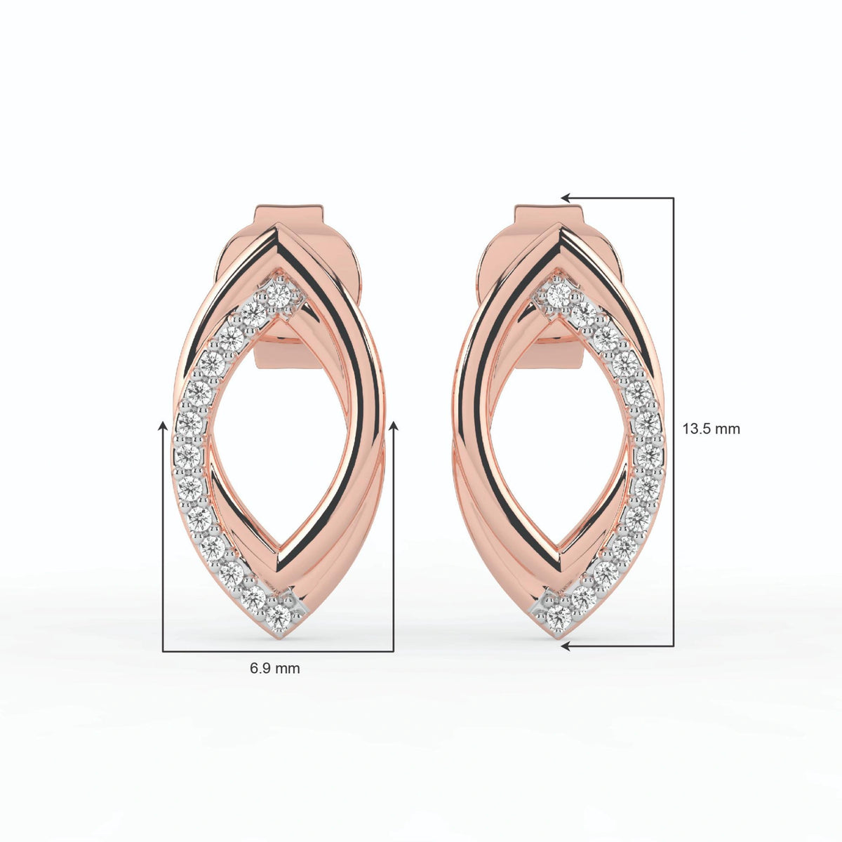 Celeste Golden Marquise Twist Spark Earrings