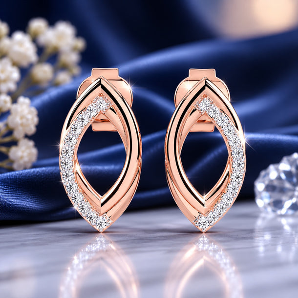 Celeste Golden Marquise Twist Spark Earrings