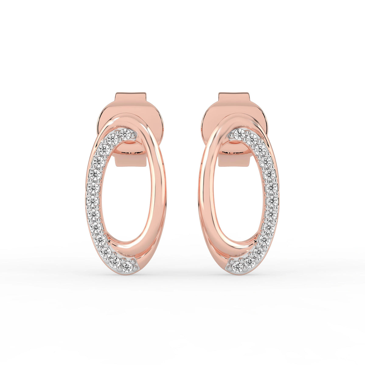 Celeste Dual Tone Oval Spark Studs