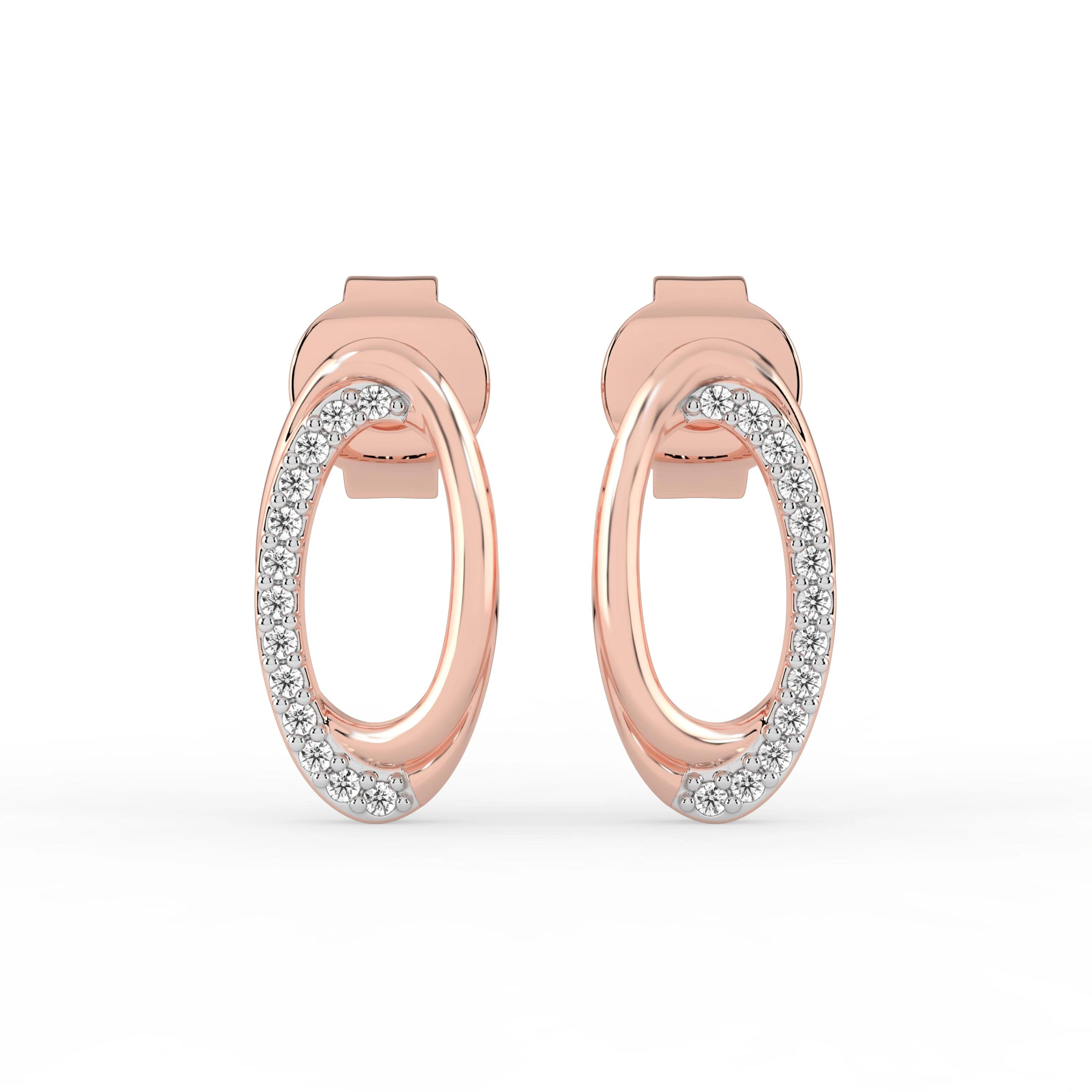 Celeste Dual Tone Oval Spark Studs