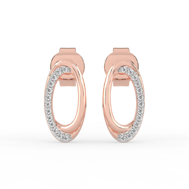 Celeste Dual Tone Oval Spark Studs