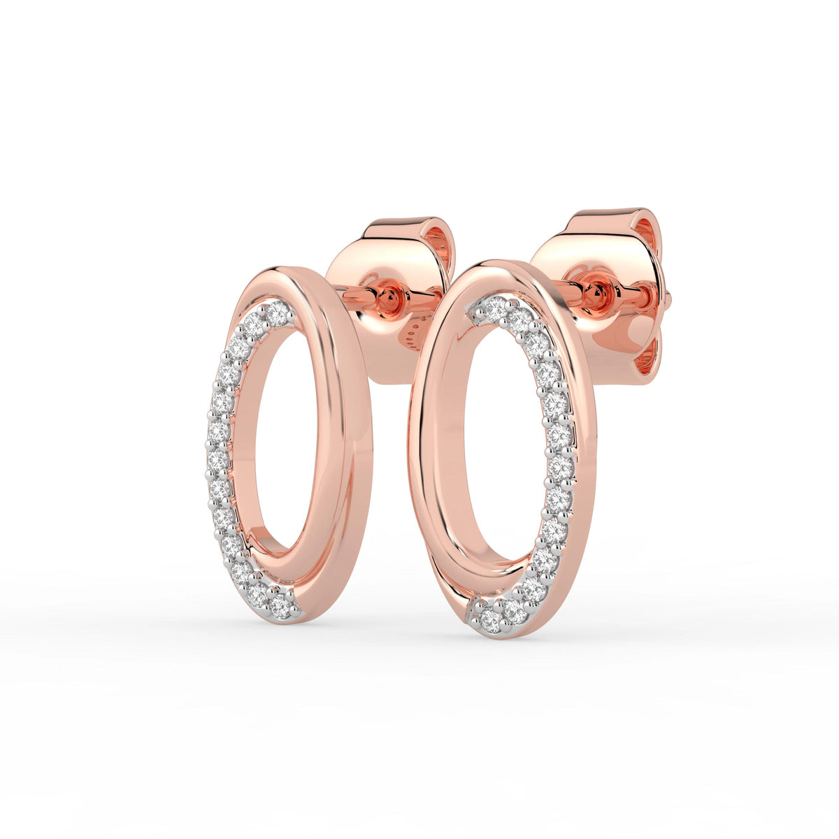 Celeste Dual Tone Oval Spark Studs
