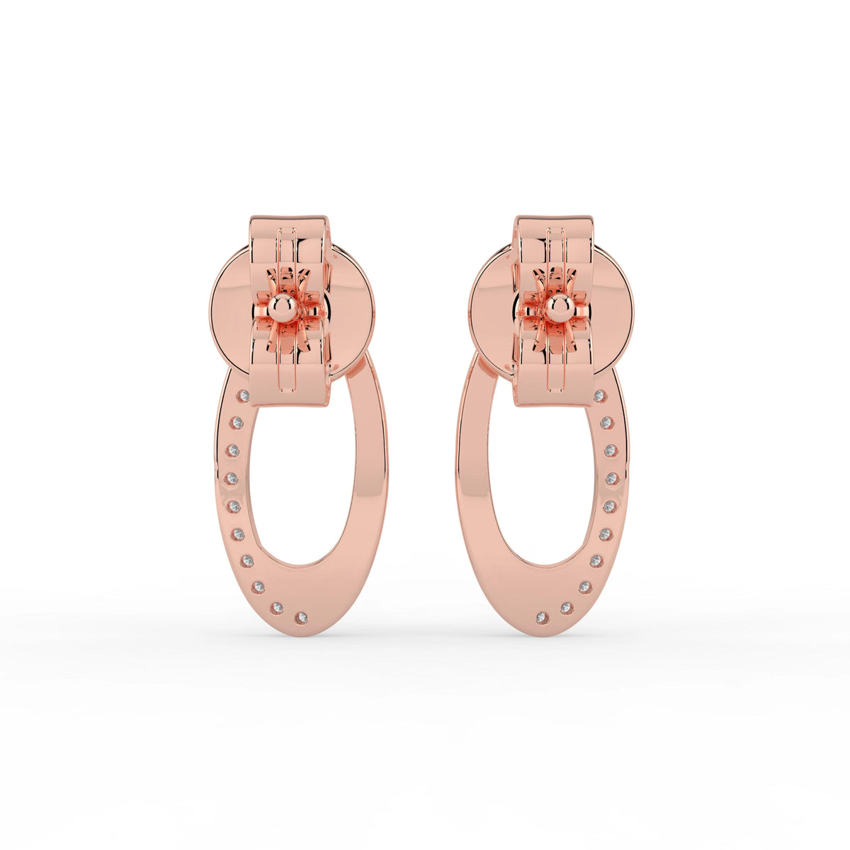 Celeste Dual Tone Oval Spark Studs