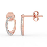 Celeste Dual Tone Oval Spark Studs