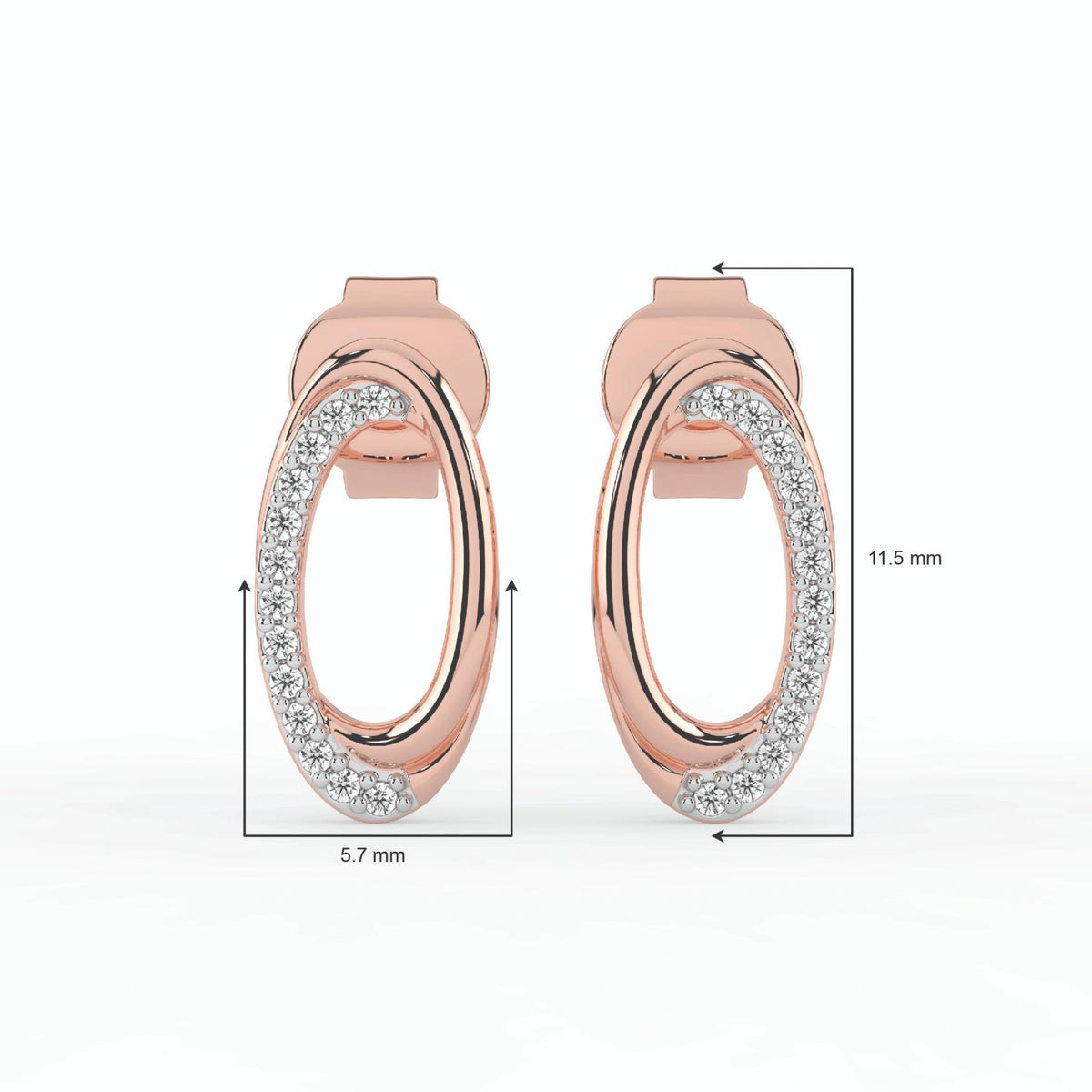 Celeste Dual Tone Oval Spark Studs