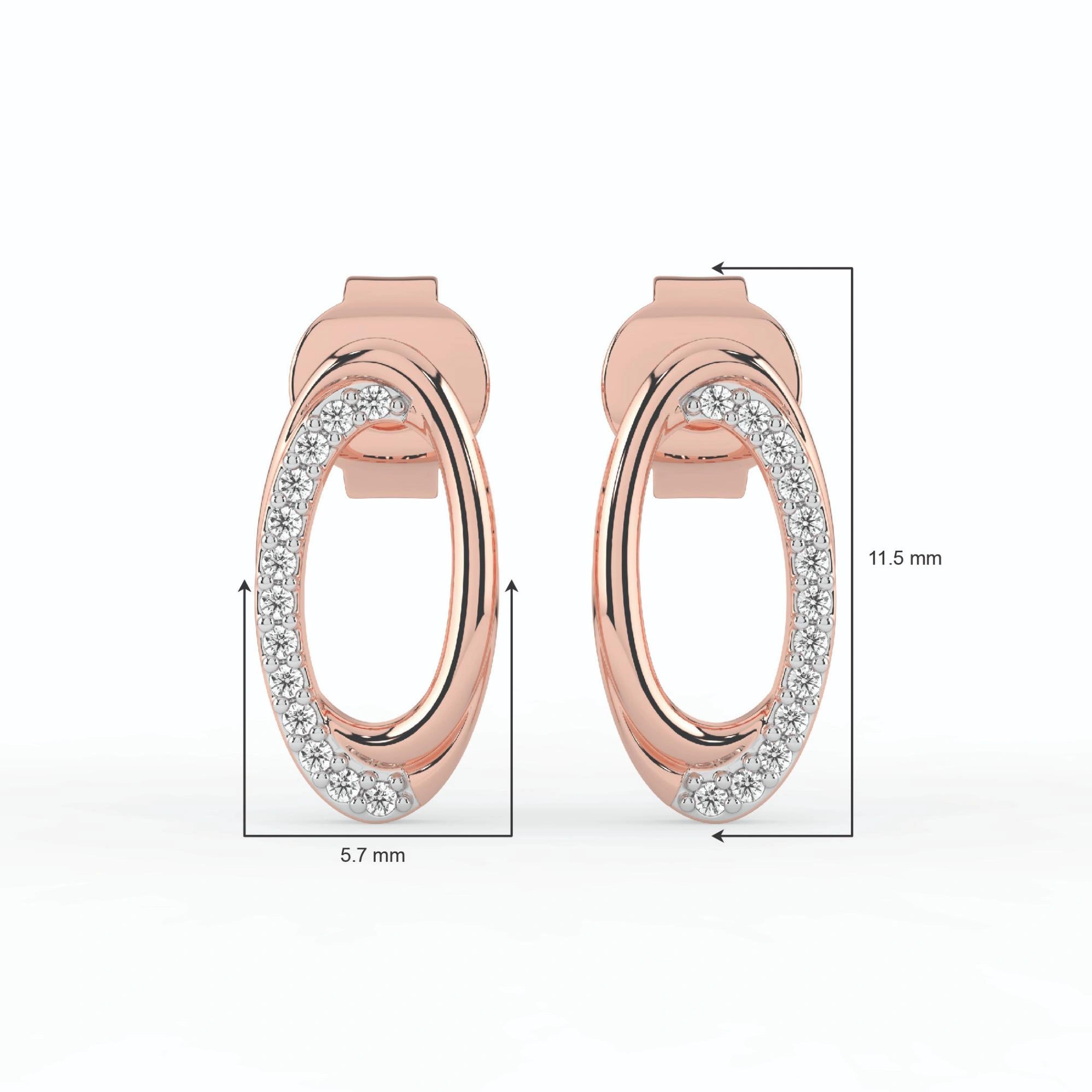 Celeste Dual Tone Oval Spark Studs