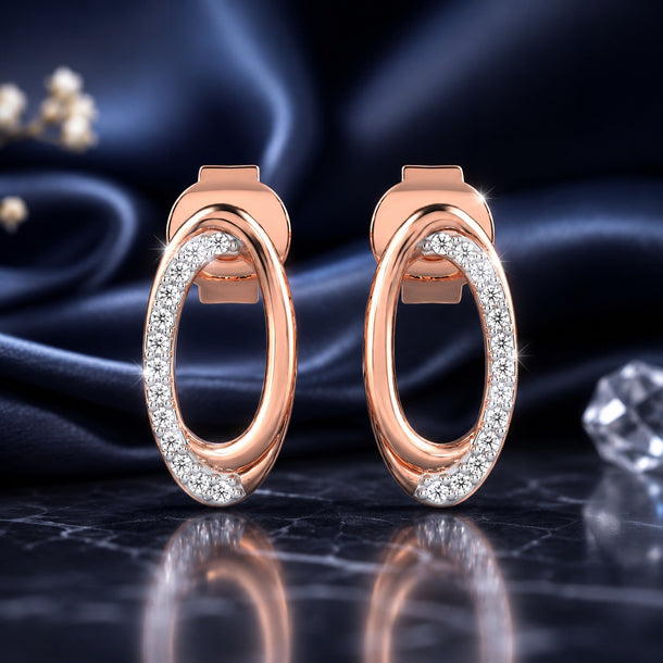 Celeste Dual Tone Oval Spark Studs