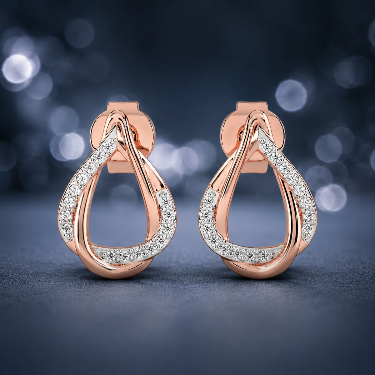 Celeste Twisted Teardrop Spark Studs