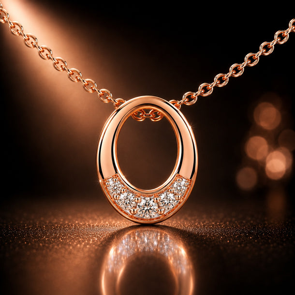 Celeste Gilded Halo Oval Pendant