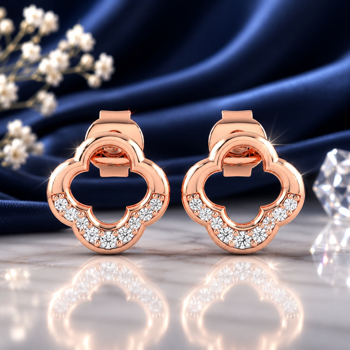 Celeste Floral Halo Spark Studs