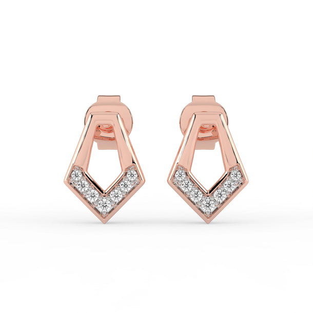 Celeste Golden Edge V-Spark Studs
