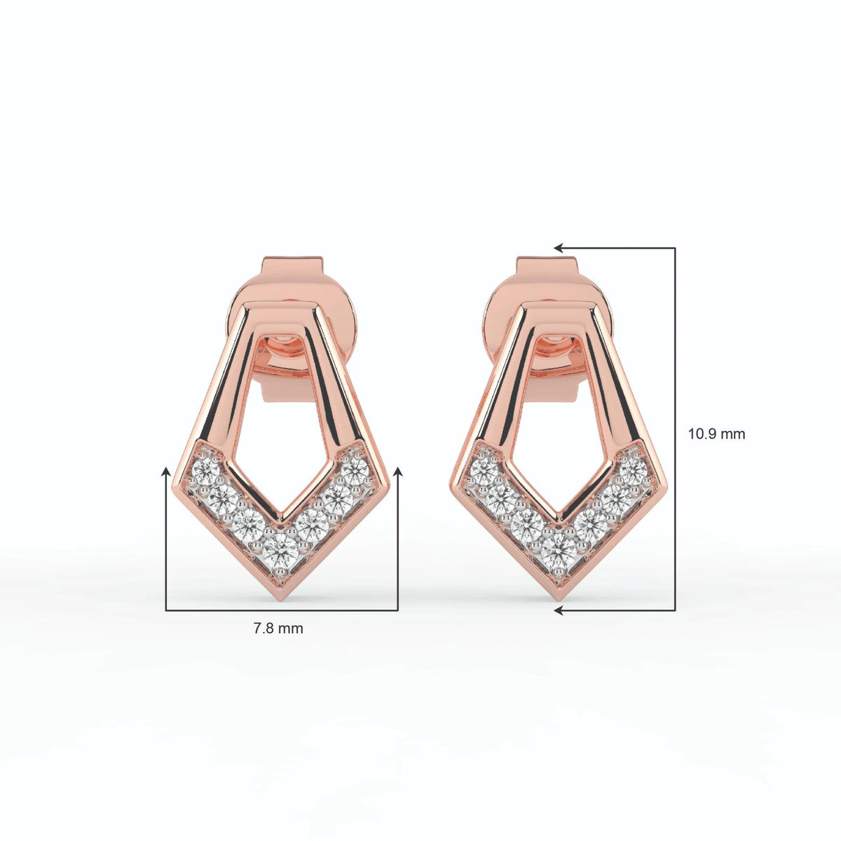 Celeste Golden Edge V-Spark Studs