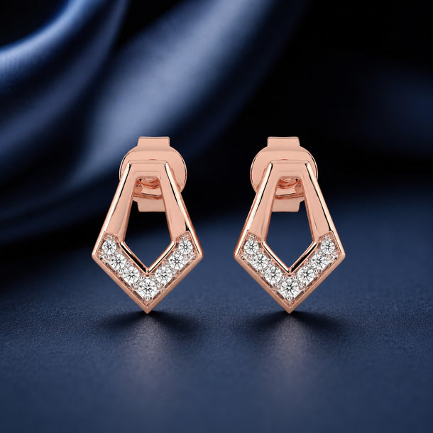 Celeste Golden Edge V-Spark Studs
