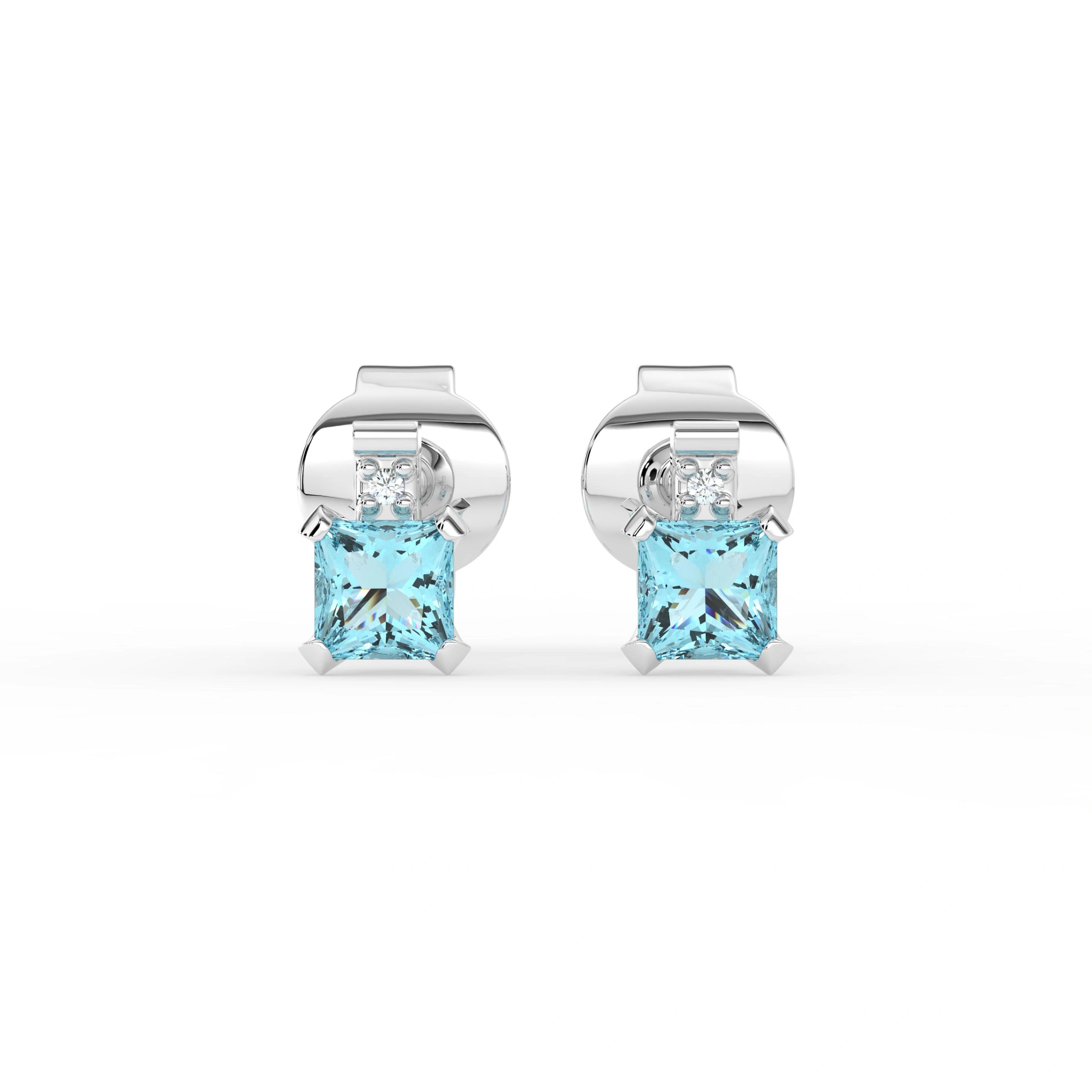 Gem Pop Midnight Blue Square Spark Stud Earrings