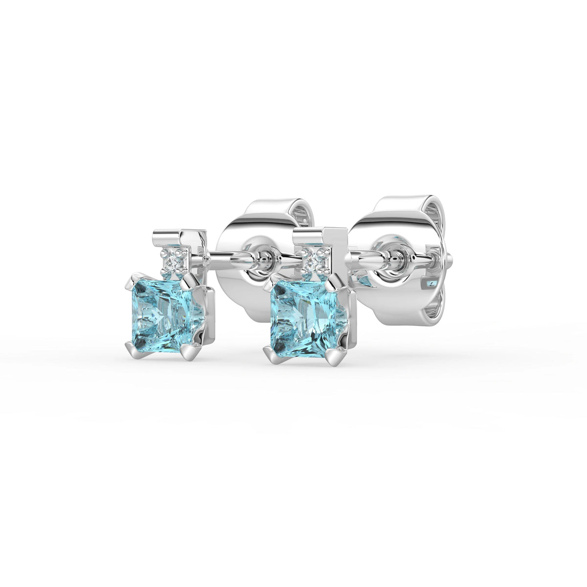 Gem Pop Midnight Blue Square Spark Stud Earrings