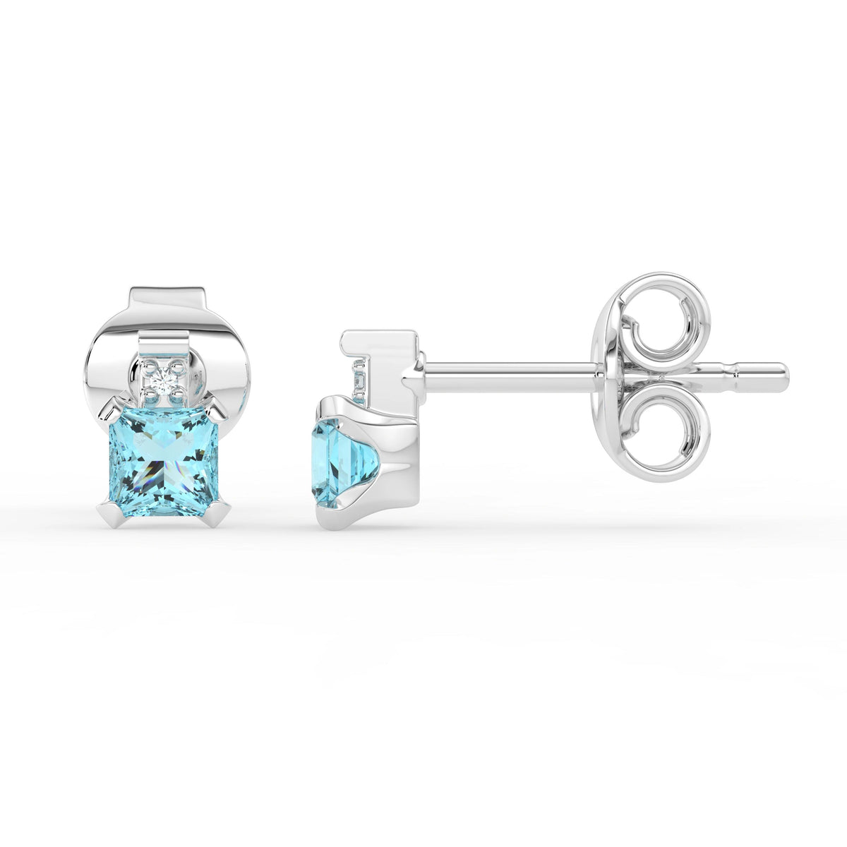 Gem Pop Midnight Blue Square Spark Stud Earrings
