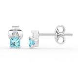Gem Pop Midnight Blue Square Spark Stud Earrings
