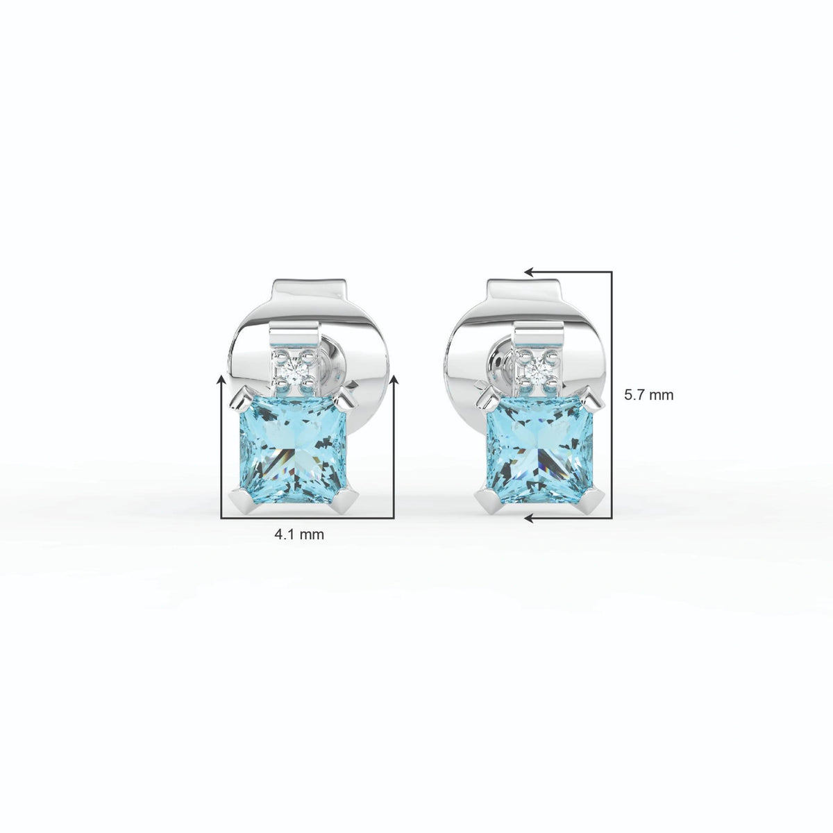 Gem Pop Midnight Blue Square Spark Stud Earrings