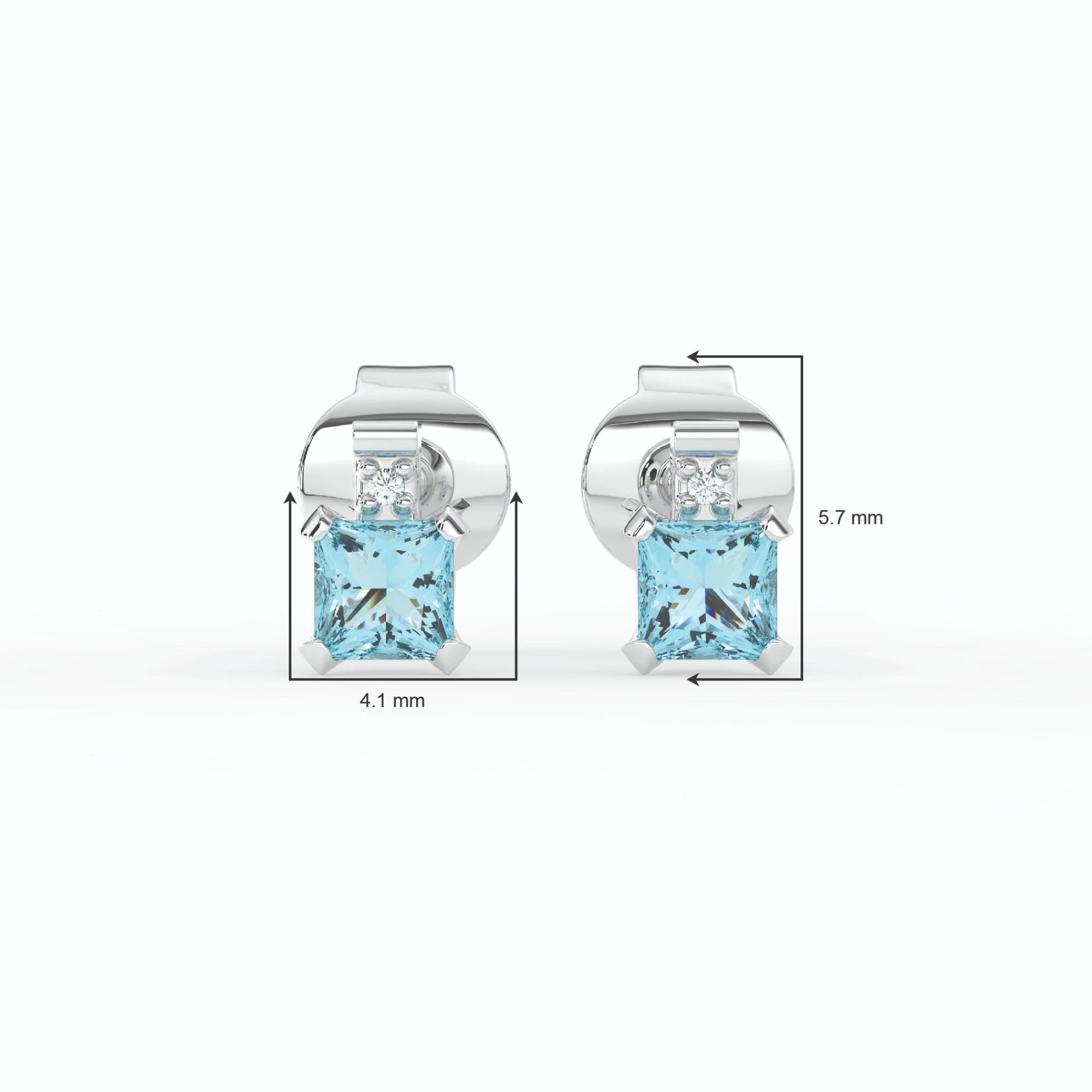 Gem Pop Midnight Blue Square Spark Stud Earrings