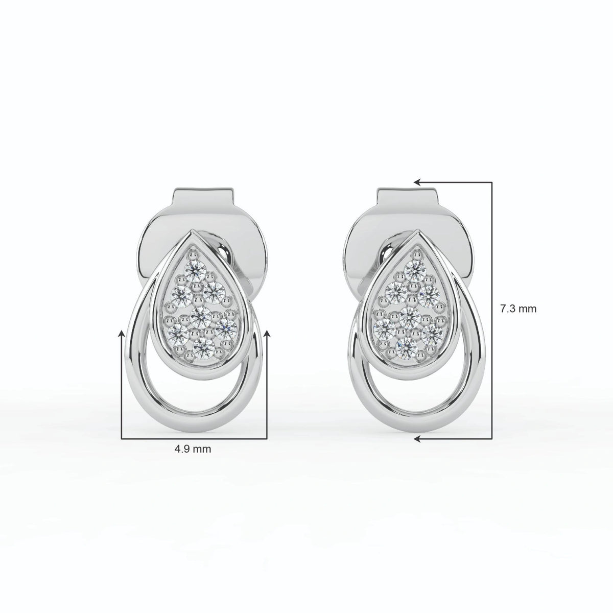 Celeste Dewdrop Spark Teardrop Stud Earrings