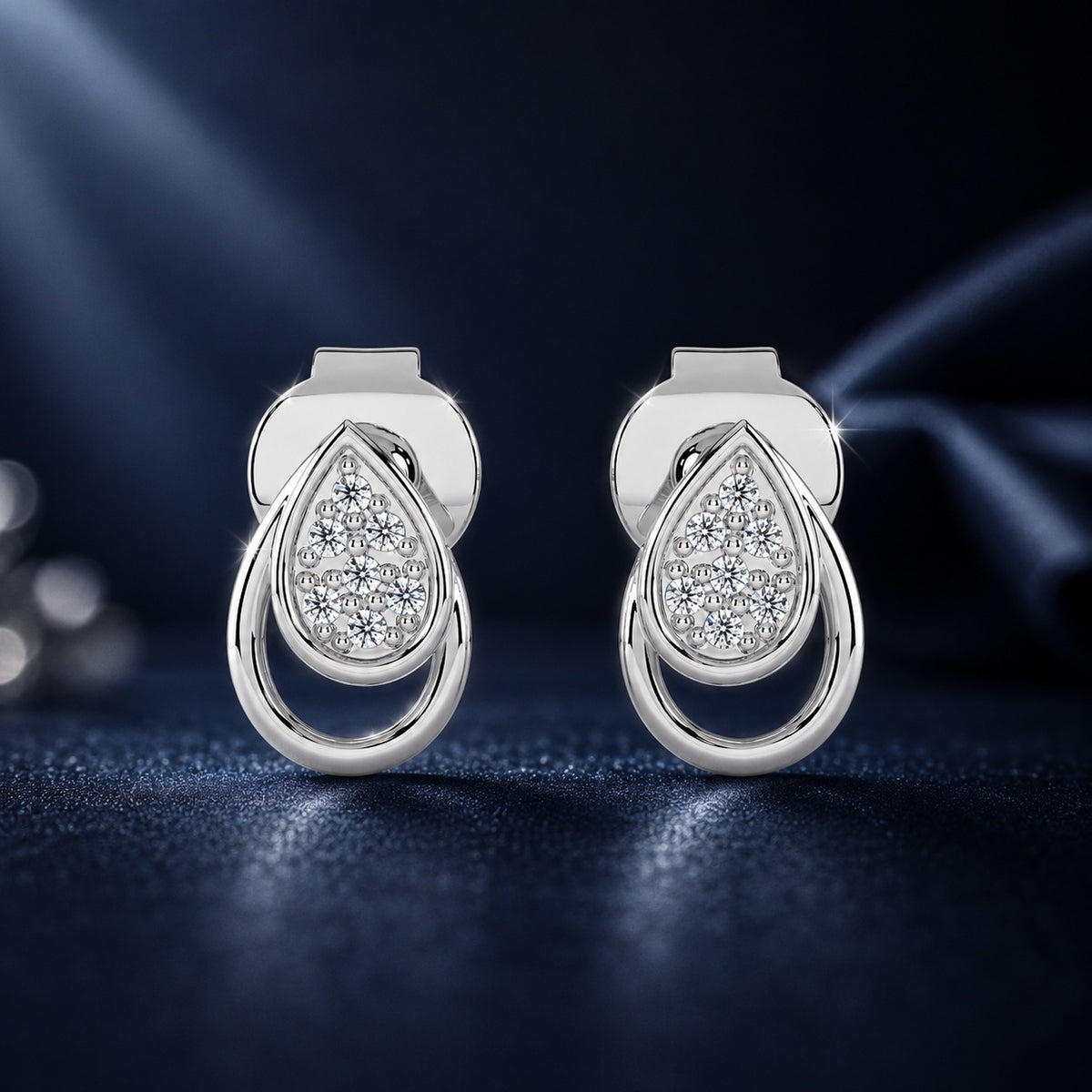 Celeste Dewdrop Spark Teardrop Stud Earrings