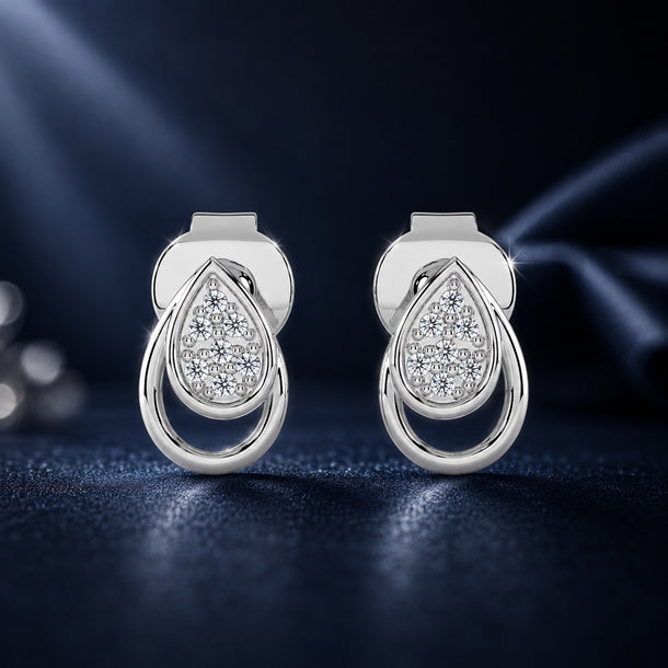 Celeste Dewdrop Spark Teardrop Stud Earrings