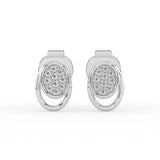 Celeste Radiant Halo Oval Spark Stud Earrings