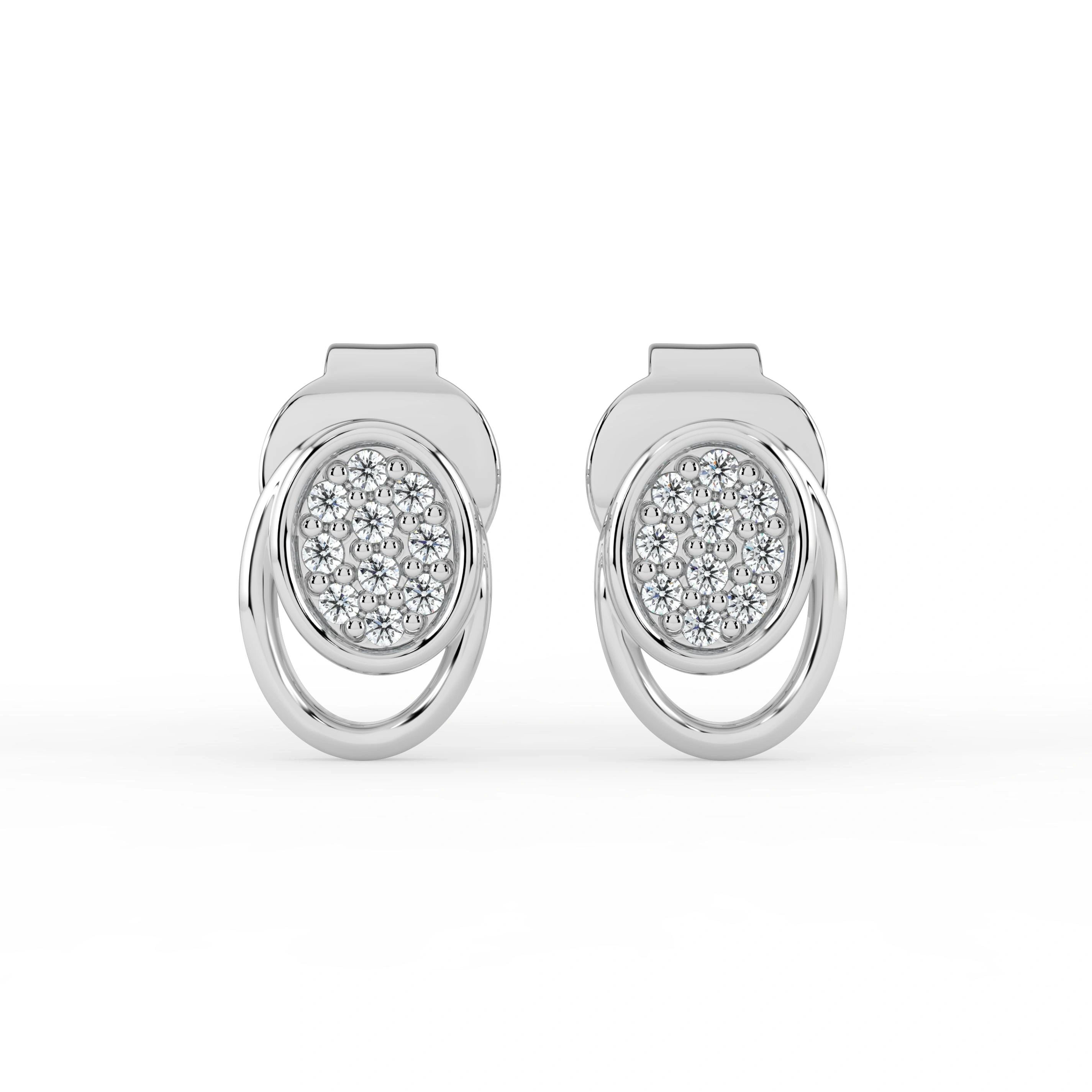 Celeste Radiant Halo Oval Spark Stud Earrings