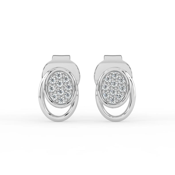 Celeste Radiant Halo Oval Spark Stud Earrings