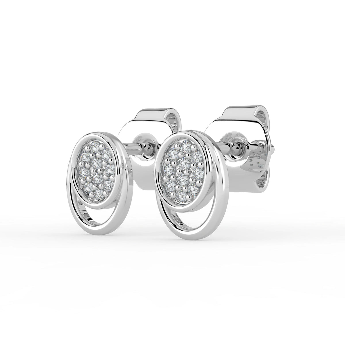Celeste Radiant Halo Oval Spark Stud Earrings