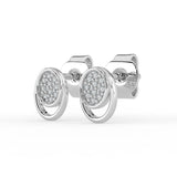 Celeste Radiant Halo Oval Spark Stud Earrings