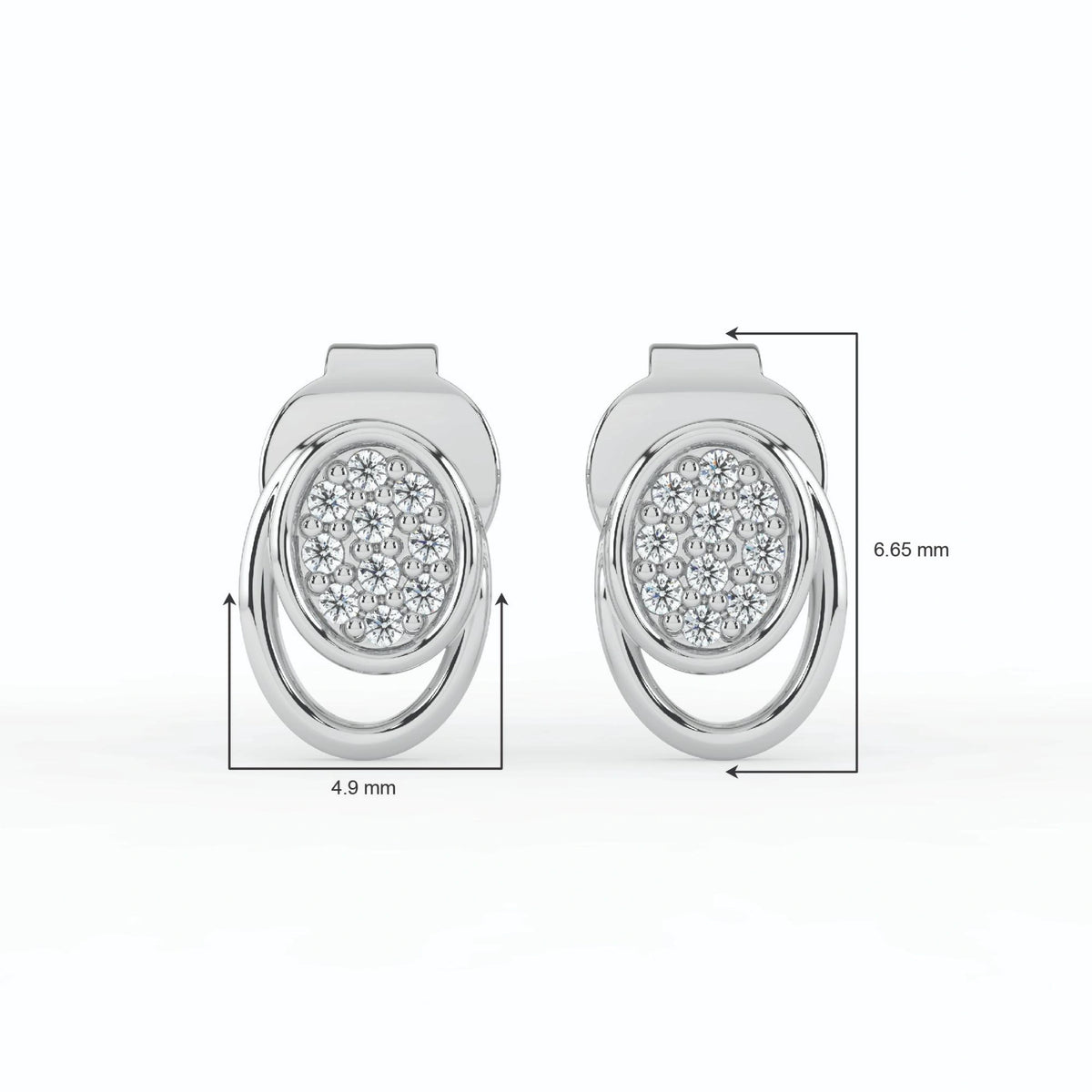 Celeste Radiant Halo Oval Spark Stud Earrings