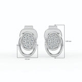 Celeste Radiant Halo Oval Spark Stud Earrings
