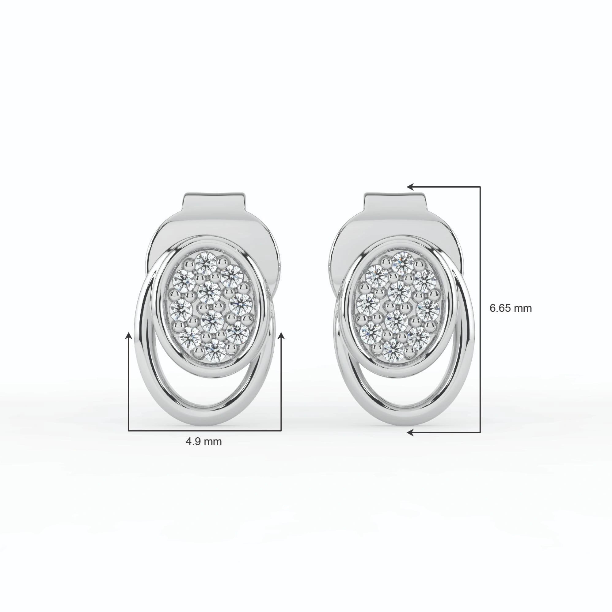 Celeste Radiant Halo Oval Spark Stud Earrings