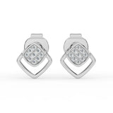 Celeste Golden Gleam Square Frame Spark Stud Earrings