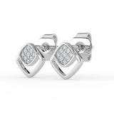 Celeste Golden Gleam Square Frame Spark Stud Earrings