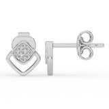 Celeste Golden Gleam Square Frame Spark Stud Earrings