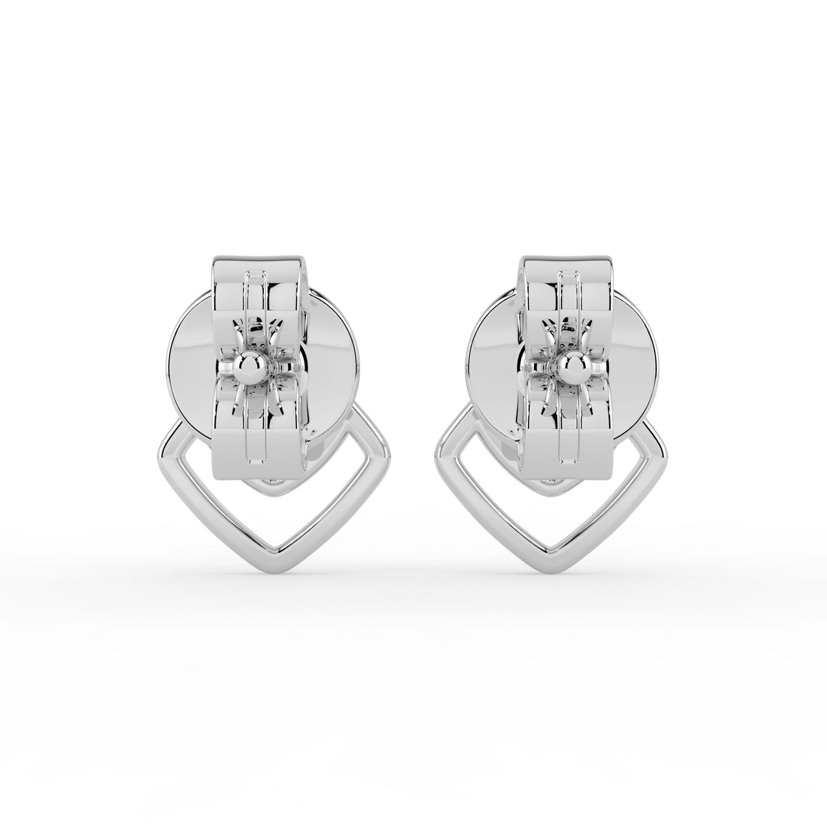 Celeste Golden Gleam Square Frame Spark Stud Earrings