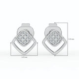 Celeste Golden Gleam Square Frame Spark Stud Earrings