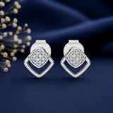 Celeste Golden Gleam Square Frame Spark Stud Earrings