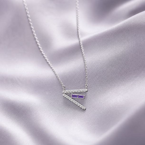 Gem Pop Violet Sleek Linear Glow Pendant
