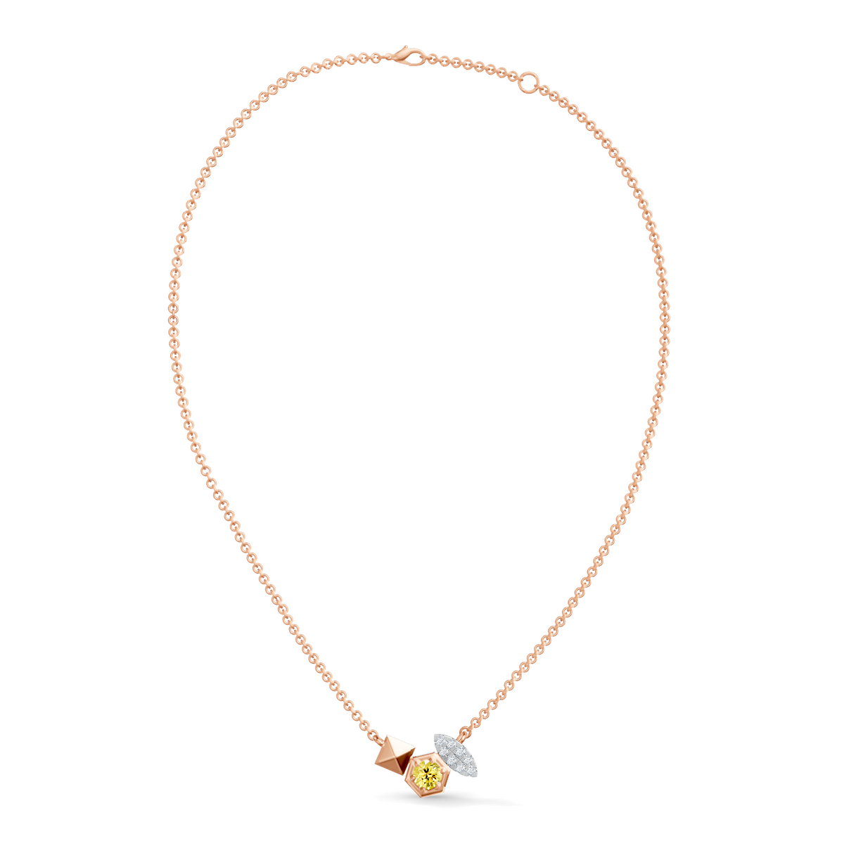Gem Pop Golden Hexa Luminous Geometric Halo Pendant